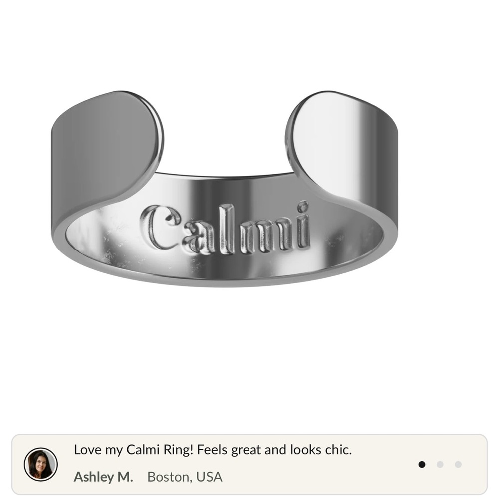 Calmi Silver Adjustable Band Ring - Women's Jewelry